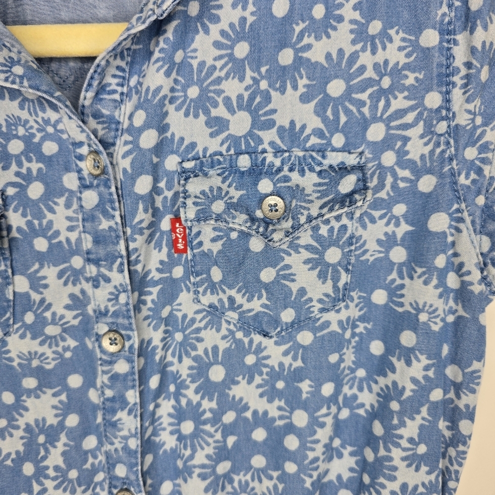 Levi's Blue Floral Denim Dress - Picture 2 of 6